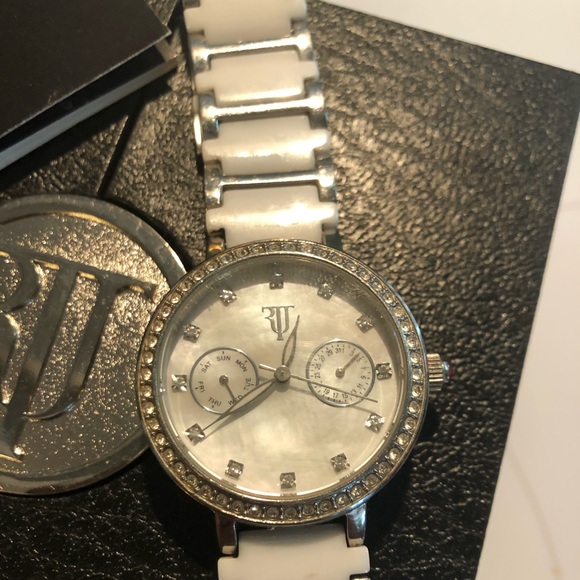 Ladies Randy Jackson ceramic & jewel watch w/ruby - Picture 4 of 7